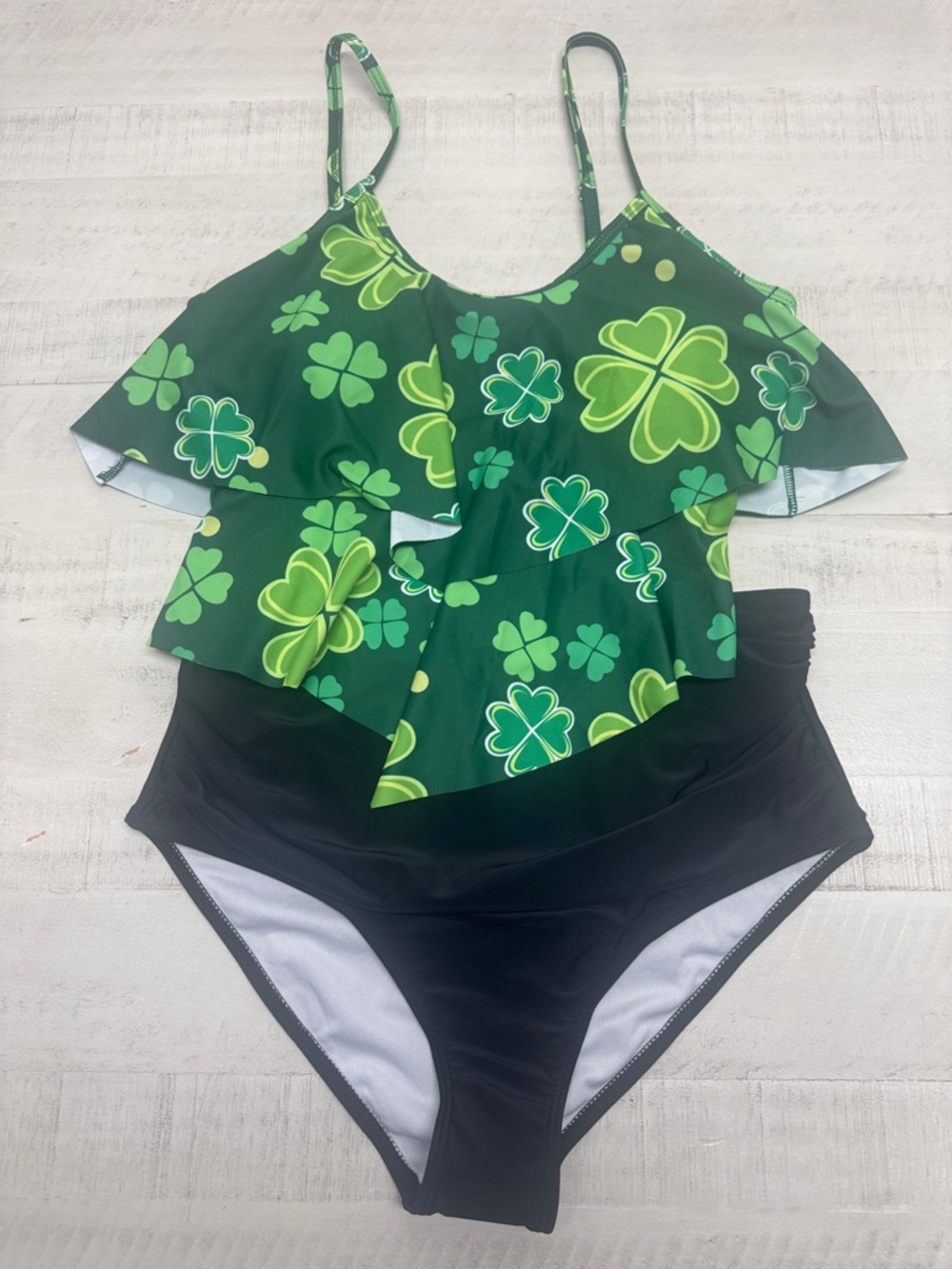 Adisputent Tankini Flounce Top High Waisted bottoms Tummy Control Bathing Suit